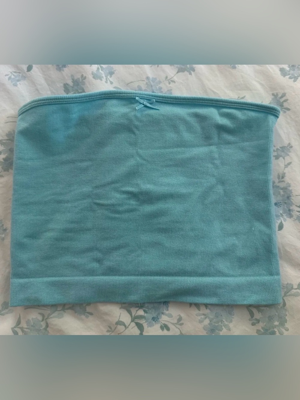 PacSun Aqua Tube Top with Mini Bow